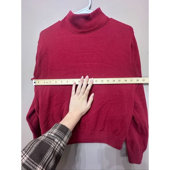 Vintage Pendleton 100% Cotton Red Mock Collar Sweater Pullover Women's Small - Picture 5 of 9